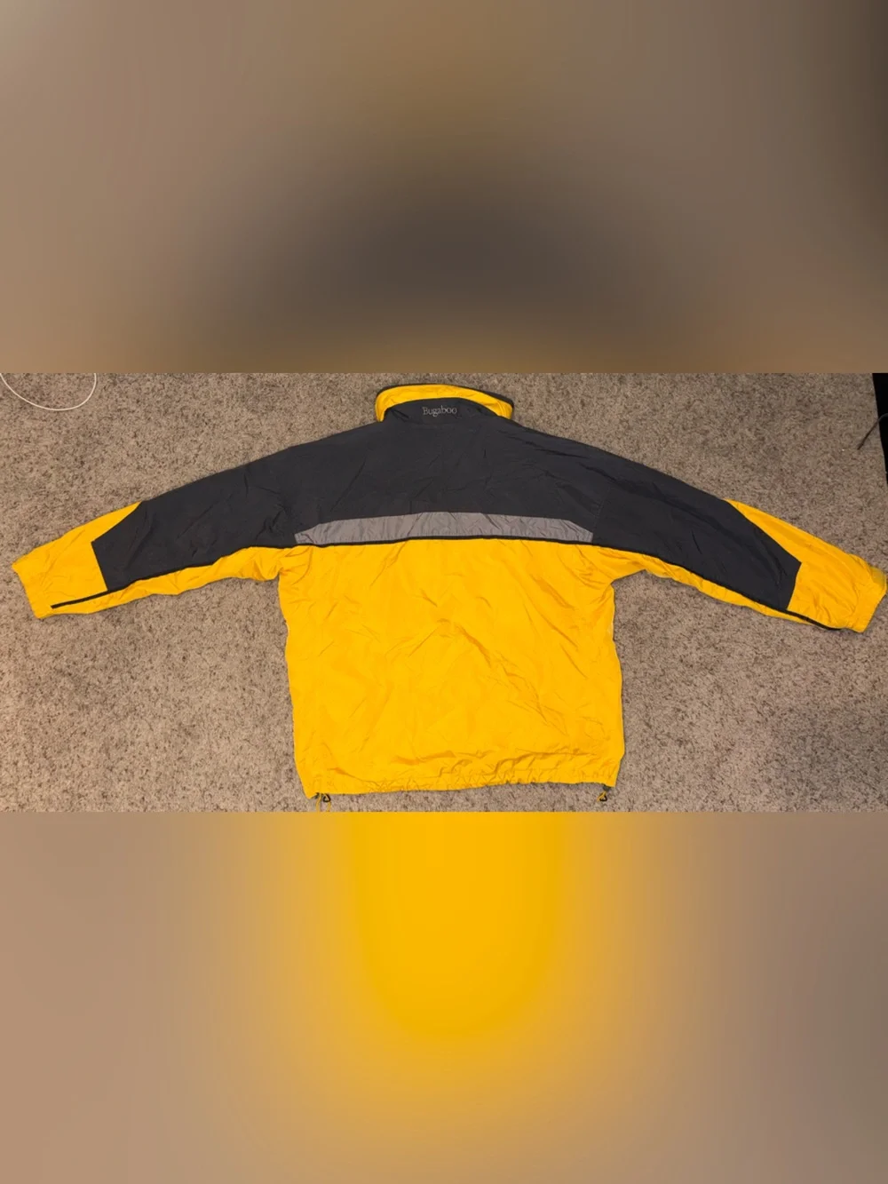 Vintage Men's Yellow Columbia Shell Jacket (Size Large)